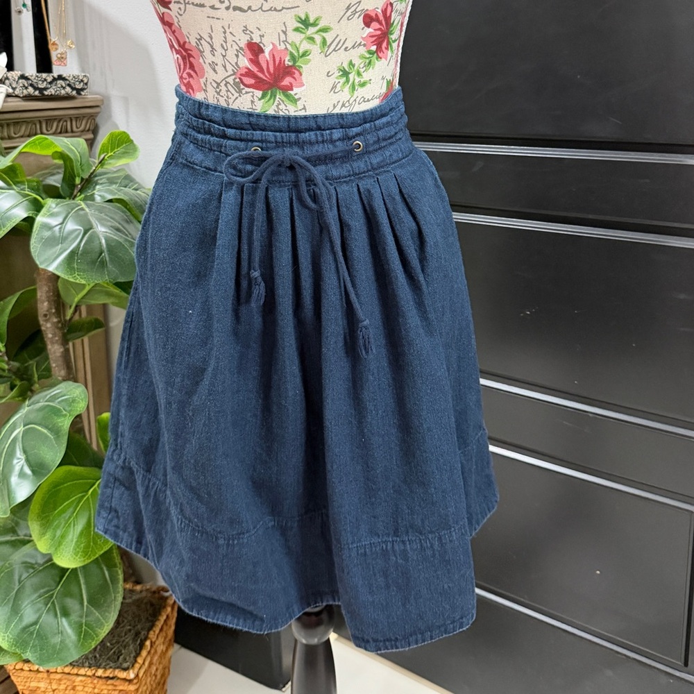 a new day Navy Blue Drawstring Gathered Skirt